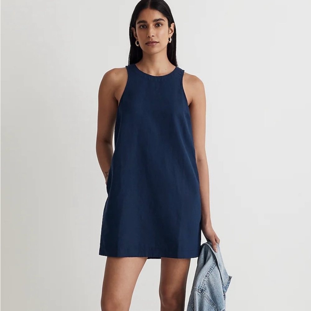❤️ Madewell cutaway tank mini dress / linen blend ❤️